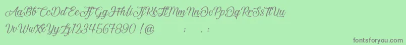 Шрифт BeautifulAndOpenhearted – серые шрифты на зелёном фоне