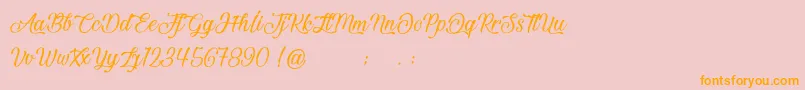 BeautifulAndOpenhearted-fontti – oranssit fontit vaaleanpunaisella taustalla