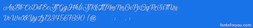BeautifulAndOpenhearted-Schriftart – Rosa Schriften auf blauem Hintergrund