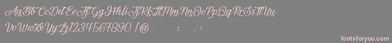 フォントBeautifulAndOpenhearted – 灰色の背景にピンクのフォント