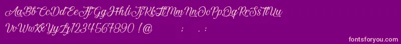 フォントBeautifulAndOpenhearted – 紫の背景にピンクのフォント