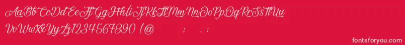 BeautifulAndOpenhearted-Schriftart – Rosa Schriften auf rotem Hintergrund