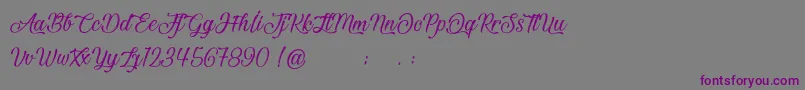 BeautifulAndOpenhearted-Schriftart – Violette Schriften auf grauem Hintergrund