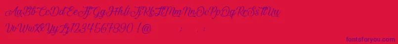 Шрифт BeautifulAndOpenhearted – фиолетовые шрифты на красном фоне