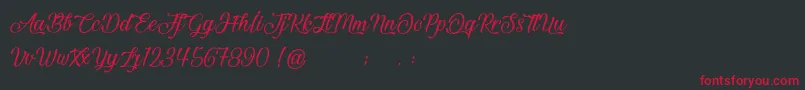 BeautifulAndOpenhearted-fontti – punaiset fontit mustalla taustalla