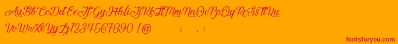 BeautifulAndOpenhearted Font – Red Fonts on Orange Background
