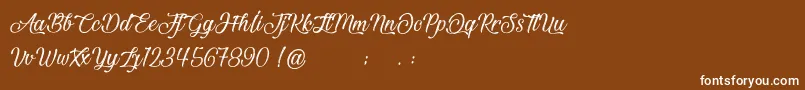 フォントBeautifulAndOpenhearted – 茶色の背景に白い文字