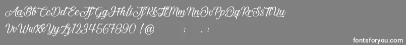BeautifulAndOpenhearted-fontti – valkoiset fontit harmaalla taustalla
