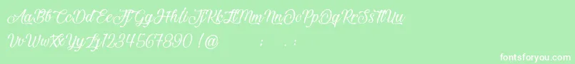 BeautifulAndOpenhearted Font – White Fonts on Green Background