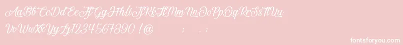Czcionka BeautifulAndOpenhearted – białe czcionki na różowym tle