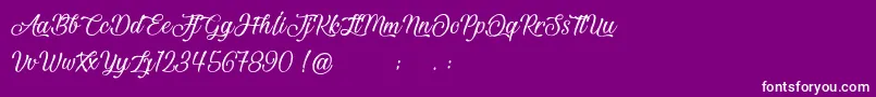 フォントBeautifulAndOpenhearted – 紫の背景に白い文字