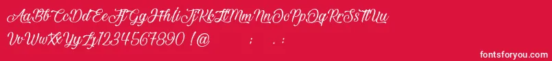 フォントBeautifulAndOpenhearted – 赤い背景に白い文字