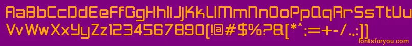 Czcionka LoganfiveRegular – pomarańczowe czcionki na fioletowym tle