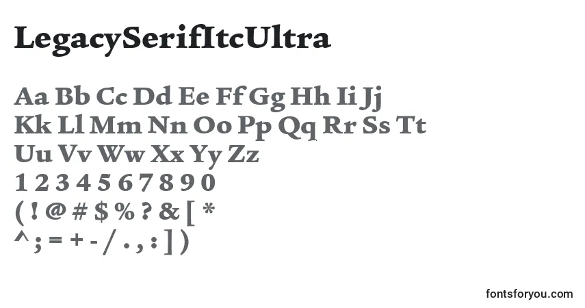 Шрифт LegacySerifItcUltra – алфавит, цифры, специальные символы
