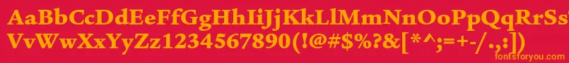 Шрифт LegacySerifItcUltra – оранжевые шрифты на красном фоне