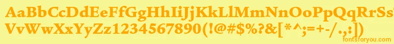 LegacySerifItcUltra Font – Orange Fonts on Yellow Background