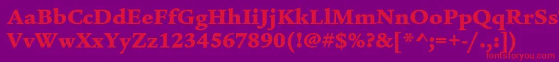 LegacySerifItcUltra Font – Red Fonts on Purple Background