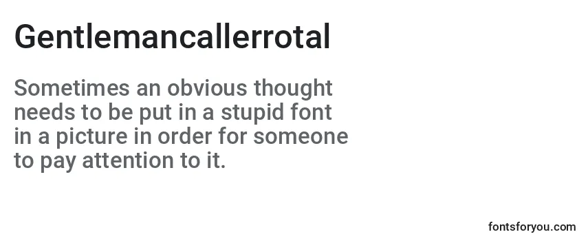 Review of the Gentlemancallerrotal Font