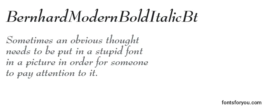 Review of the BernhardModernBoldItalicBt Font