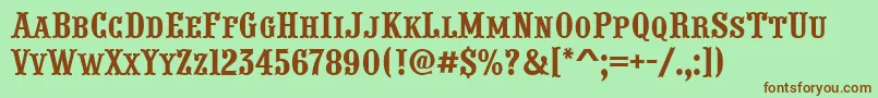 APresentumcpsnr Font – Brown Fonts on Green Background