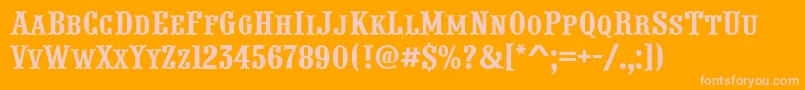 APresentumcpsnr-Schriftart – Rosa Schriften auf orangefarbenem Hintergrund