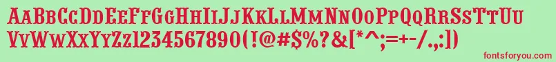 APresentumcpsnr Font – Red Fonts on Green Background