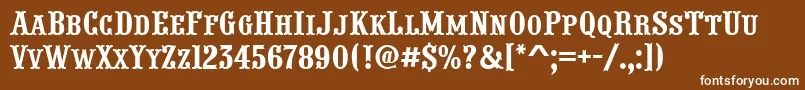 フォントAPresentumcpsnr – 茶色の背景に白い文字