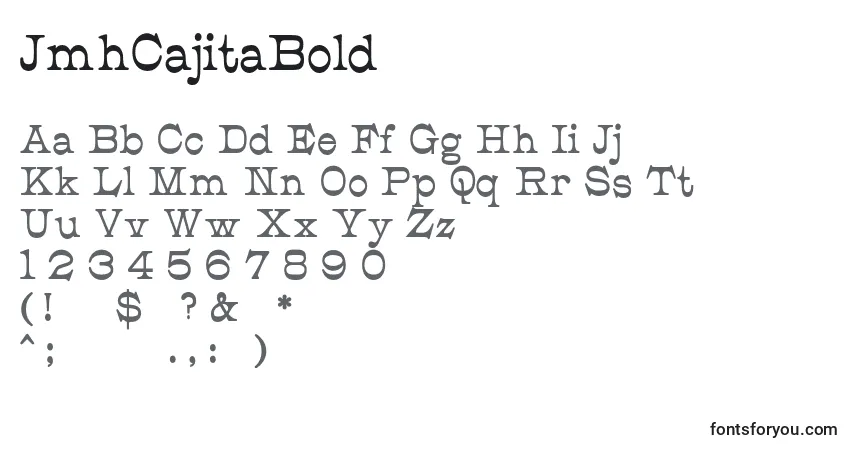 Шрифт JmhCajitaBold – алфавит, цифры, специальные символы