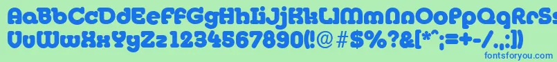 MexicoserialHeavyRegular Font – Blue Fonts on Green Background