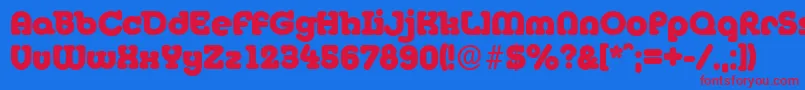 MexicoserialHeavyRegular Font – Red Fonts on Blue Background