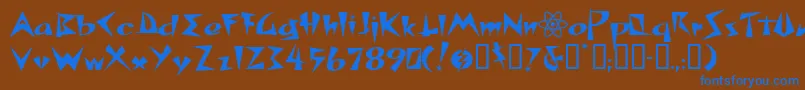 Spacepatrol Font – Blue Fonts on Brown Background