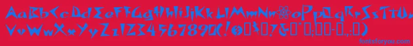 フォントSpacepatrol – 赤い背景に青い文字