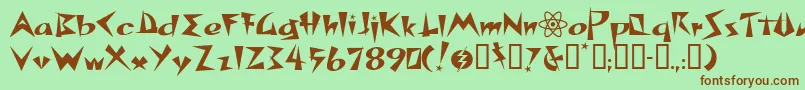 Spacepatrol Font – Brown Fonts on Green Background