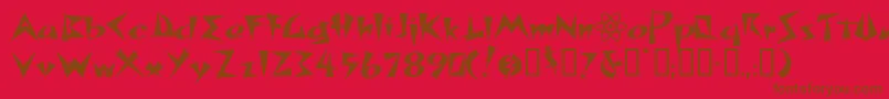 Spacepatrol Font – Brown Fonts on Red Background