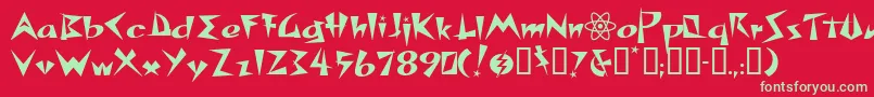 Spacepatrol Font – Green Fonts on Red Background