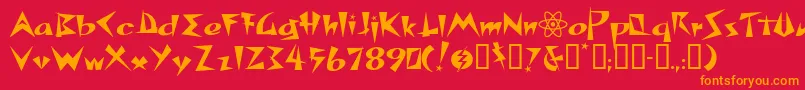 Spacepatrol Font – Orange Fonts on Red Background