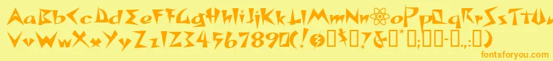 Spacepatrol Font – Orange Fonts on Yellow Background