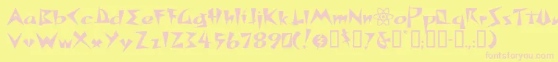 Spacepatrol Font – Pink Fonts on Yellow Background