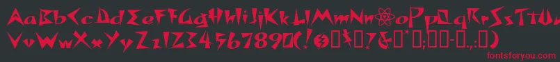 フォントSpacepatrol – 黒い背景に赤い文字