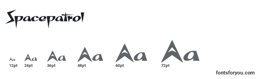 Spacepatrol Font Sizes