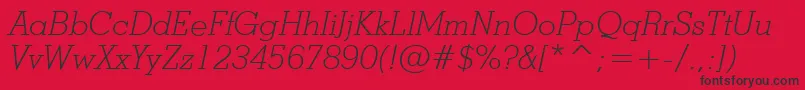 StymieLightItalicBt Font – Black Fonts on Red Background