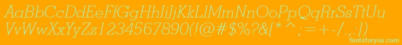 StymieLightItalicBt Font – Green Fonts on Orange Background