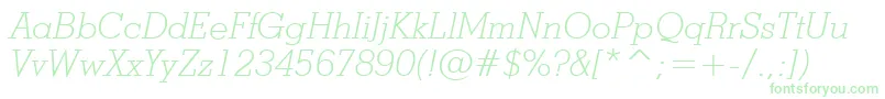 StymieLightItalicBt Font – Green Fonts on White Background