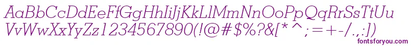 StymieLightItalicBt Font – Purple Fonts on White Background