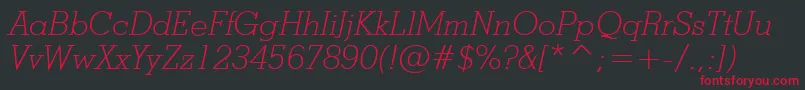 StymieLightItalicBt Font – Red Fonts on Black Background