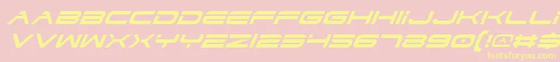 DodgerItalic-Schriftart – Gelbe Schriften auf rosa Hintergrund