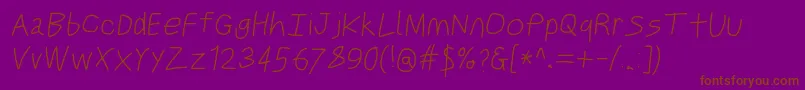 Justbreatheobl2-fontti – ruskeat fontit violetilla taustalla