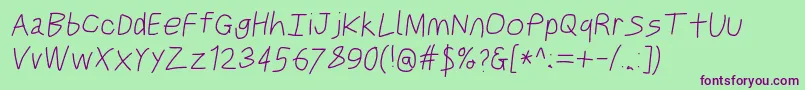 Justbreatheobl2 Font – Purple Fonts on Green Background