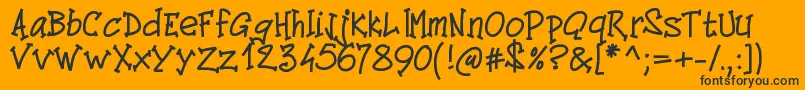 Pwcomics Font – Black Fonts on Orange Background