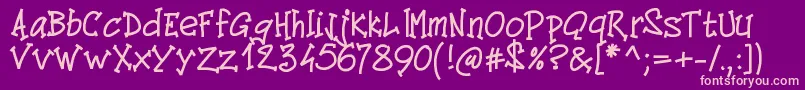 Pwcomics Font – Pink Fonts on Purple Background